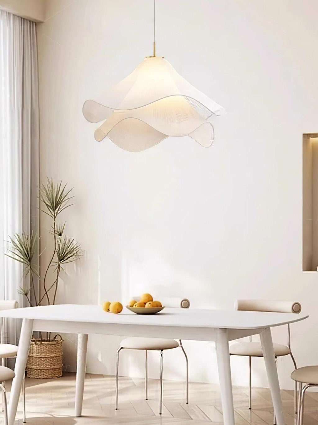 Oslan Contemporary Fabric Double-Layer Pleated Pendant – Bedroom or Café | Esilora