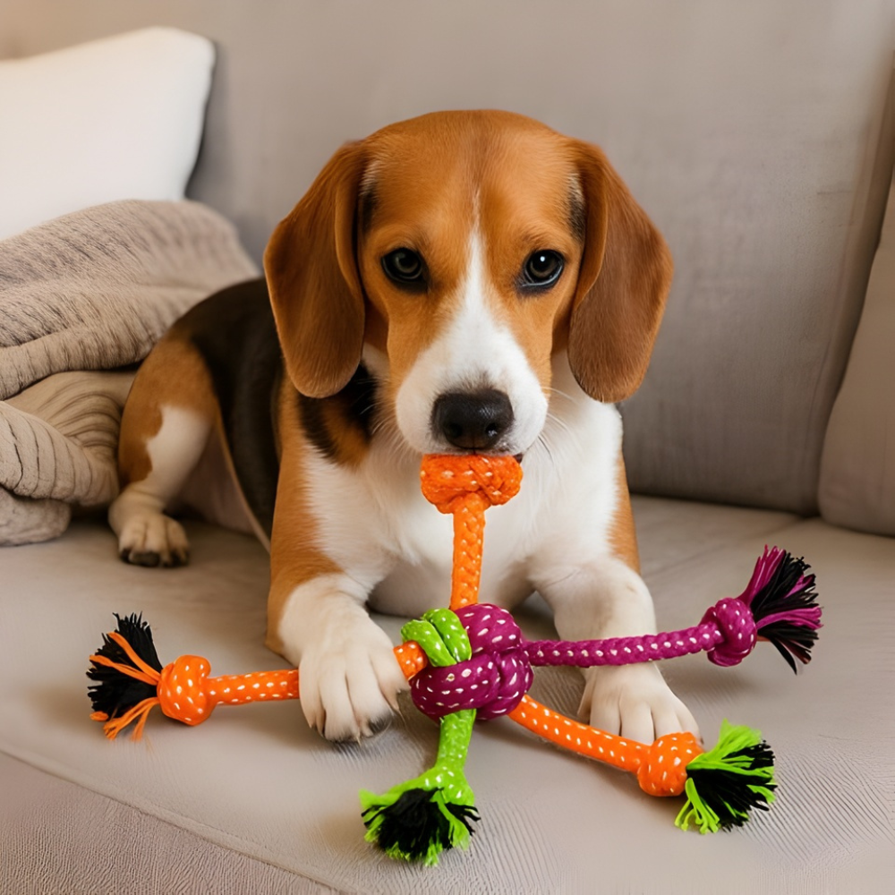 TugJoy Multi-Leg Cotton Rope Dog Chew Toy for Tugging
