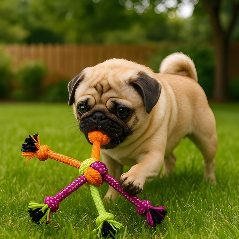 TugJoy Multi-Leg Cotton Rope Dog Chew Toy for Tugging