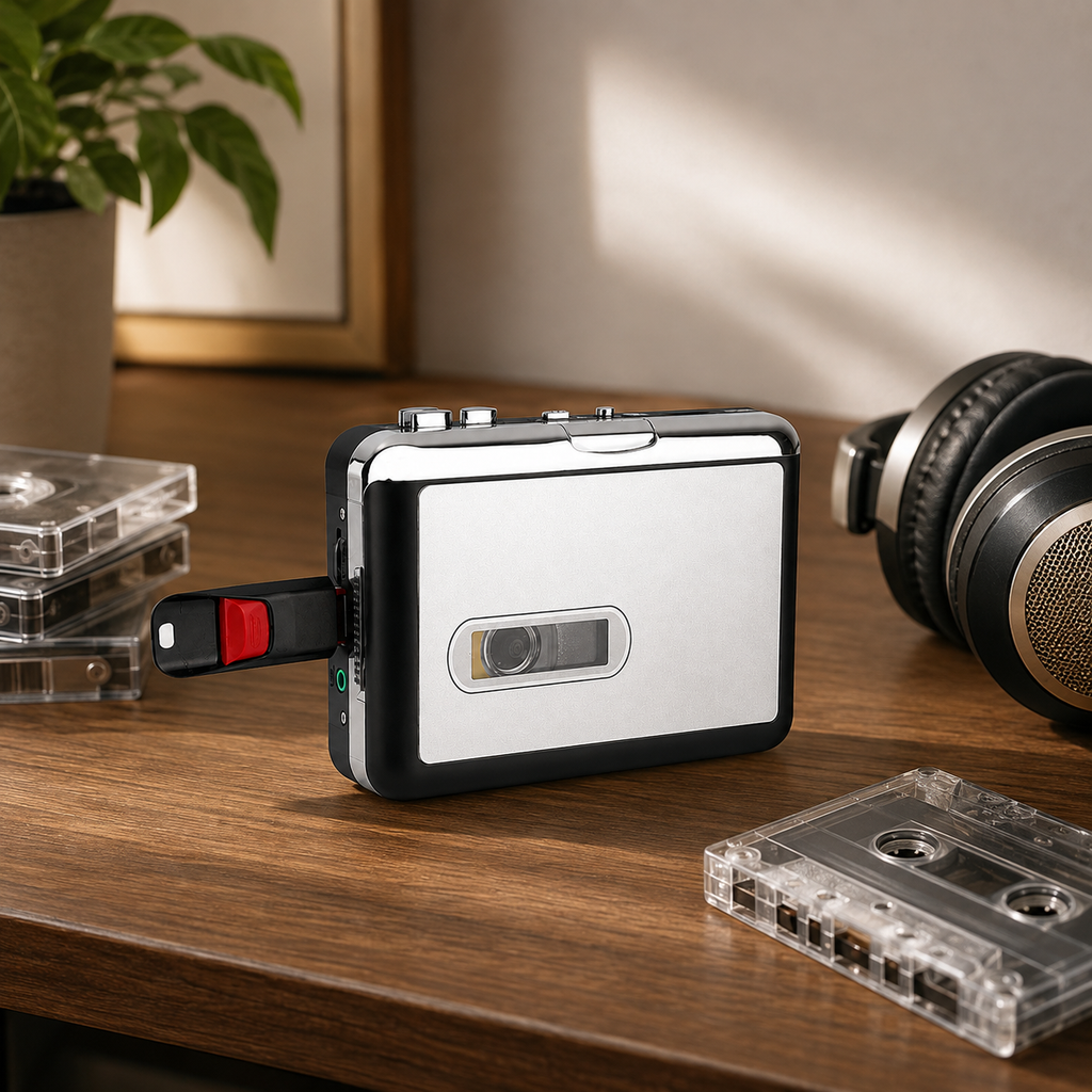 Reproductor de casetes USB portátil y compacto para convertir a MP3