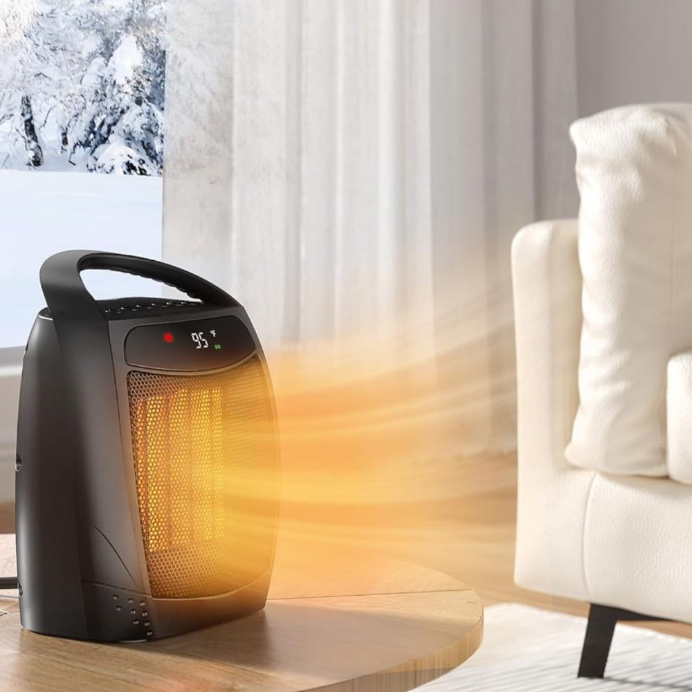 Aerotermă ceramică compactă de 1500W - funcționare rapidă, silențioasă și sigură