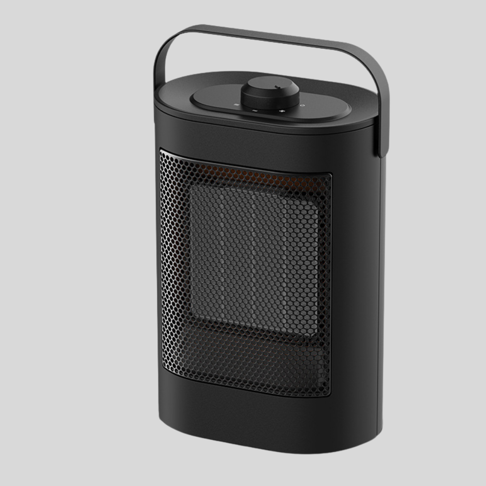 Aerotermă ceramică PTC compactă de 1500W - încălzire rapidă, design sigur, mâner integrat pentru transport