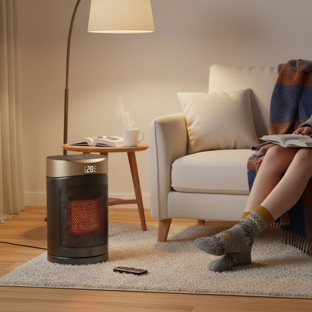 Aerotermă ceramică portabilă de 900W - încălzire rapidă, eficientă energetic, design compact