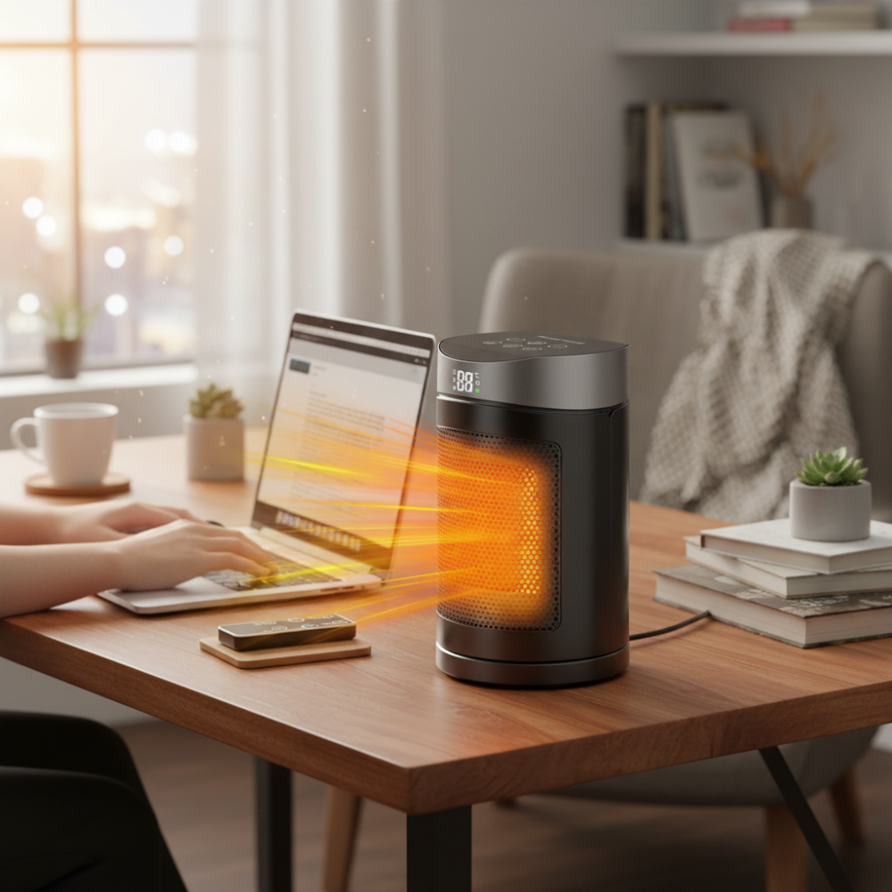Aerotermă ceramică portabilă de 900W - încălzire rapidă, eficientă energetic, design compact