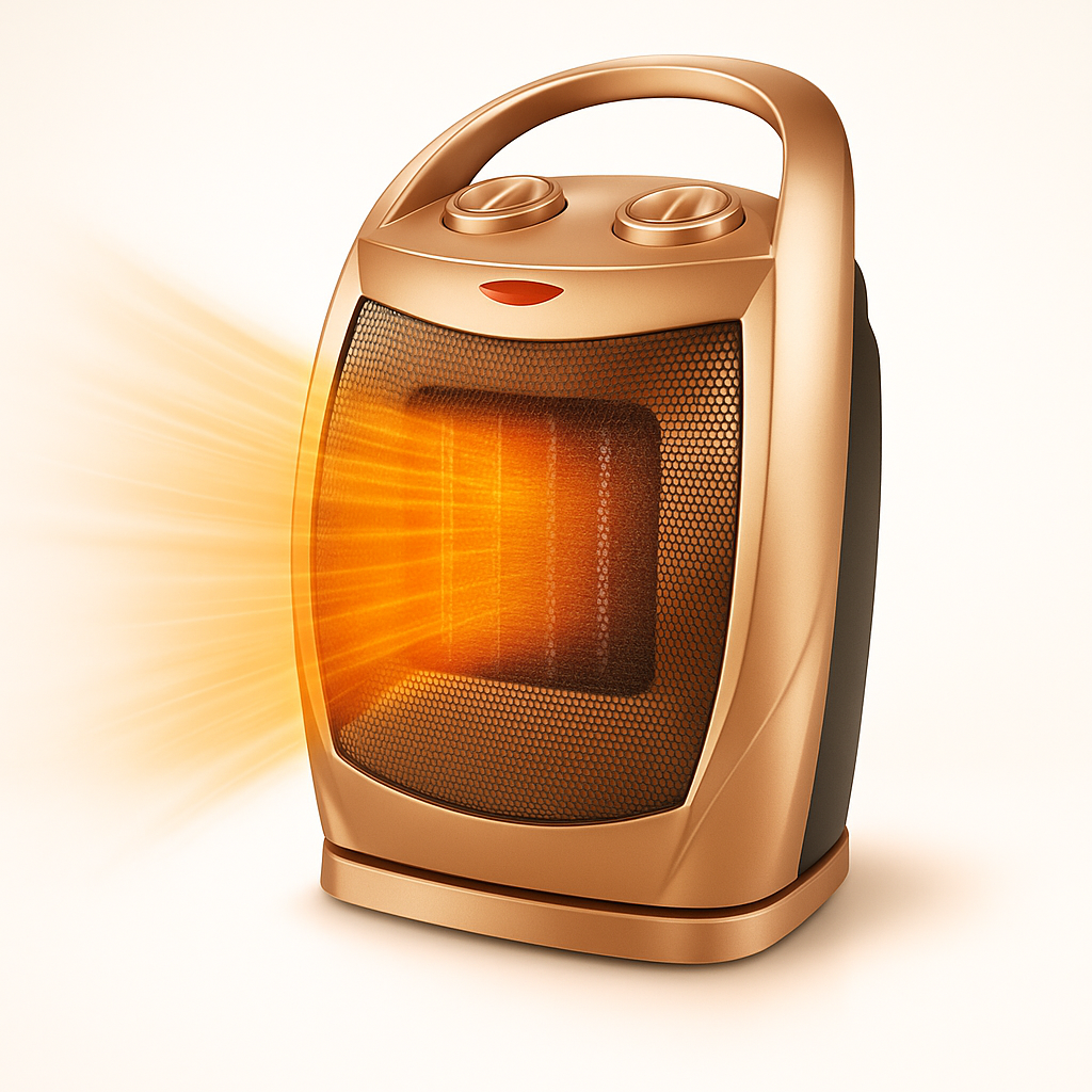 Aerotermă ceramică compactă de 1500W - funcționare rapidă, silențioasă și sigură