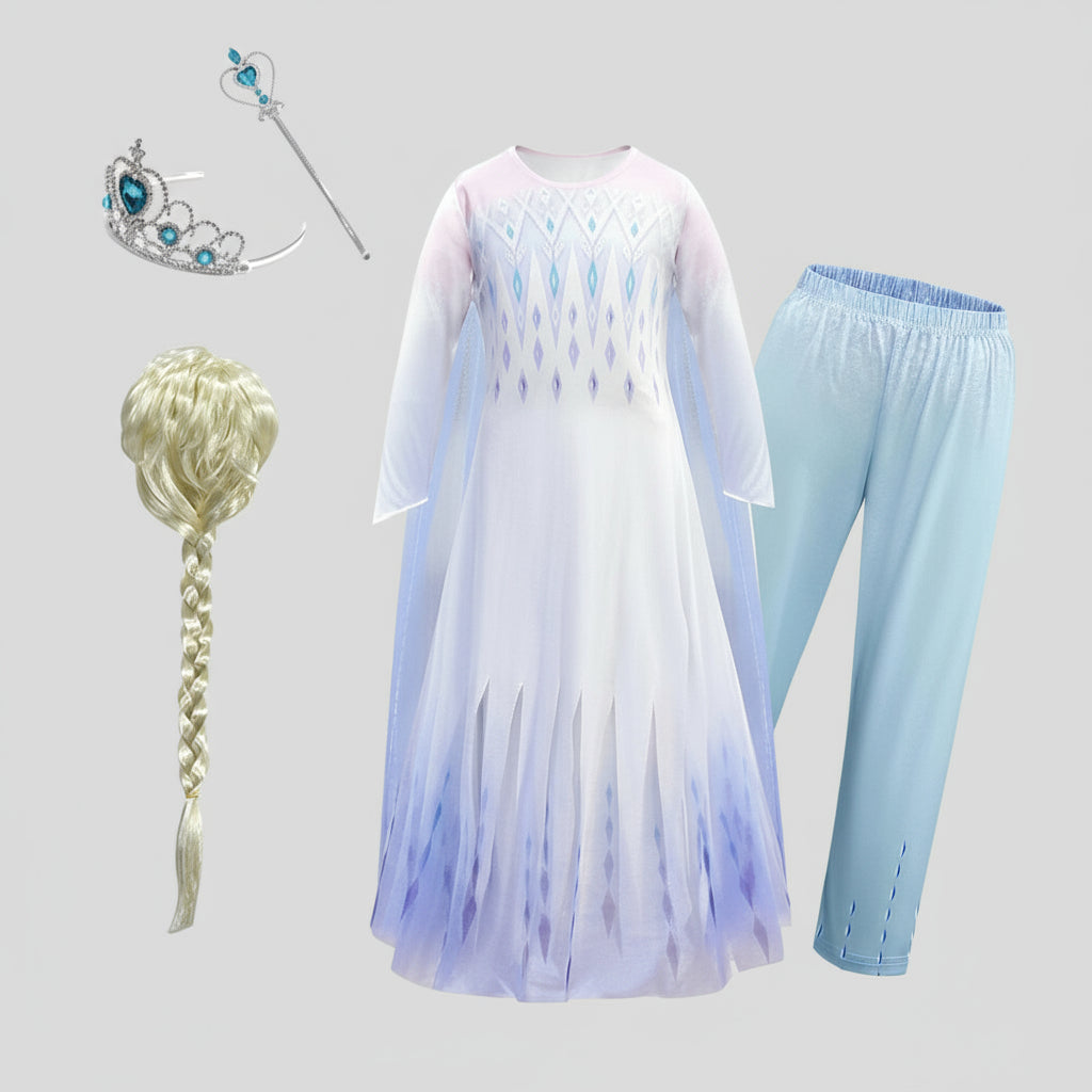 Rochie de costum de prințesă din tul albastru pentru copii