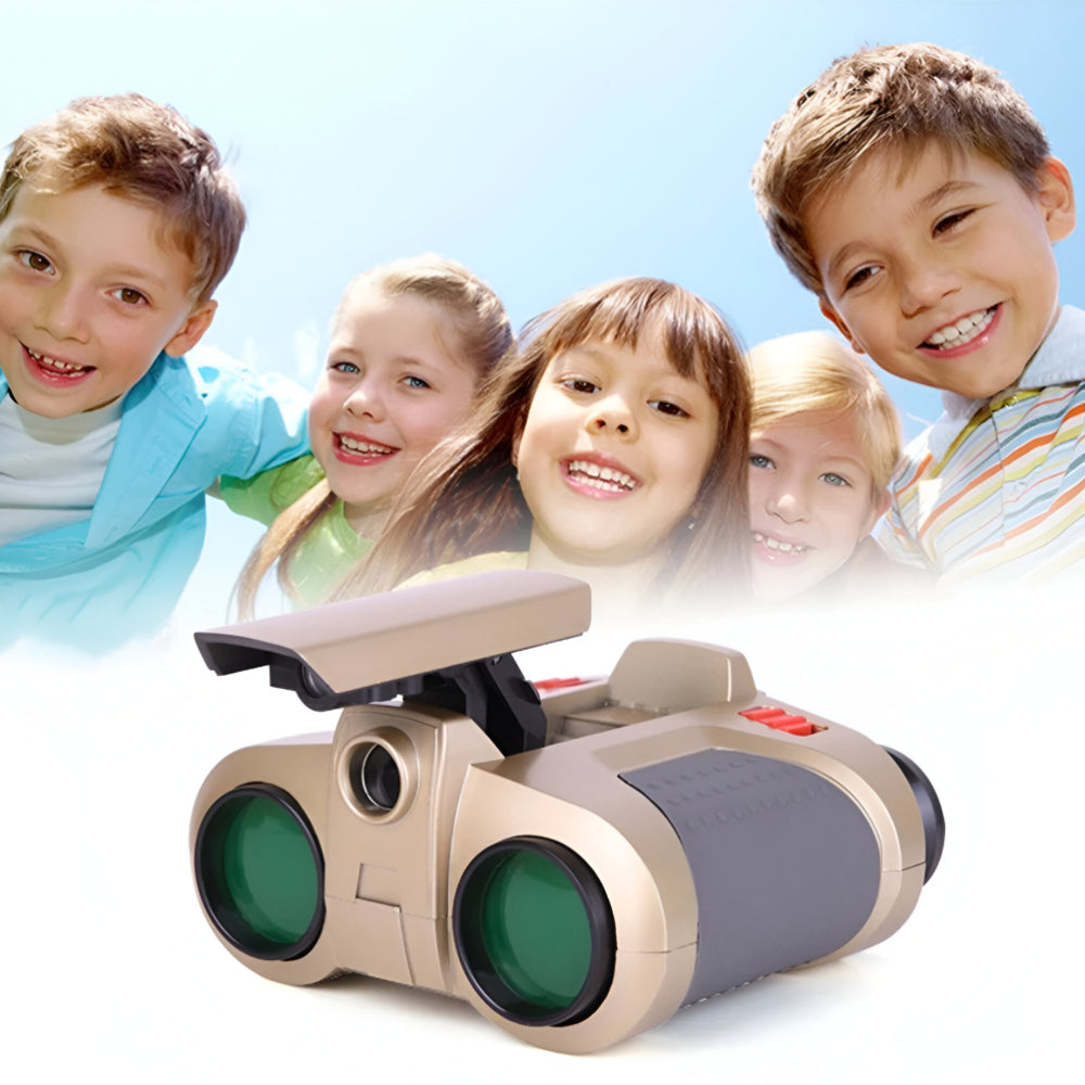 Binoclu pentru copii cu vedere nocturnă și zoom – mărire 4x, lentile de 30 mm