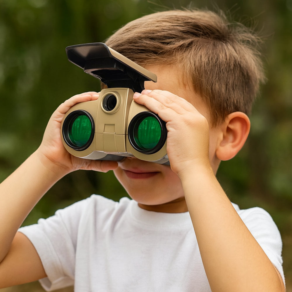 Binoclu pentru copii cu vedere nocturnă și zoom – mărire 4x, lentile de 30 mm