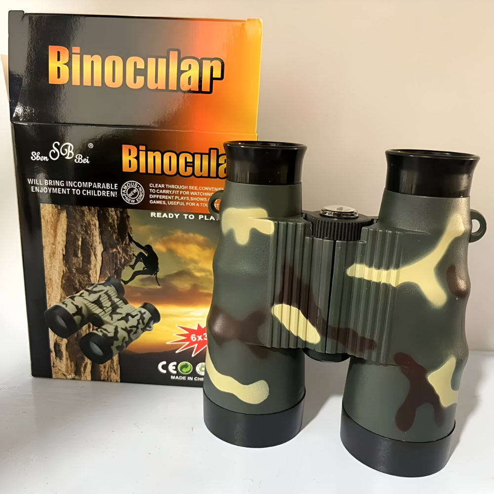 Binoclu de camuflaj pentru copii - mărire 6X, cadru durabil și ușor de ținut
