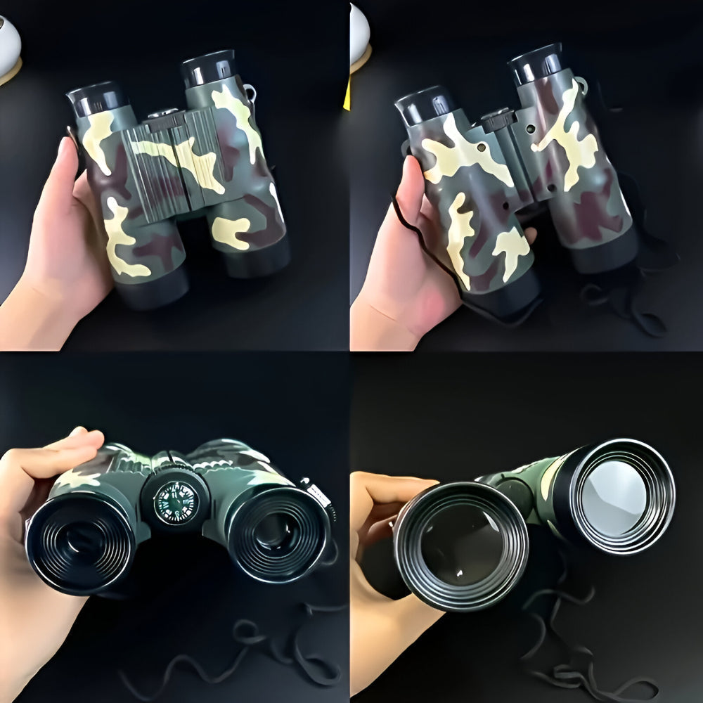 Binoclu de camuflaj pentru copii - mărire 6X, cadru durabil și ușor de ținut