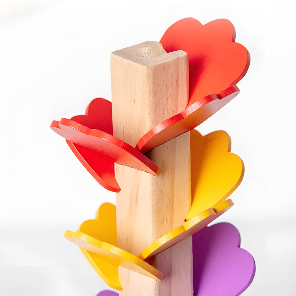 Pistă de bile din lemn - set Montessori pentru copii