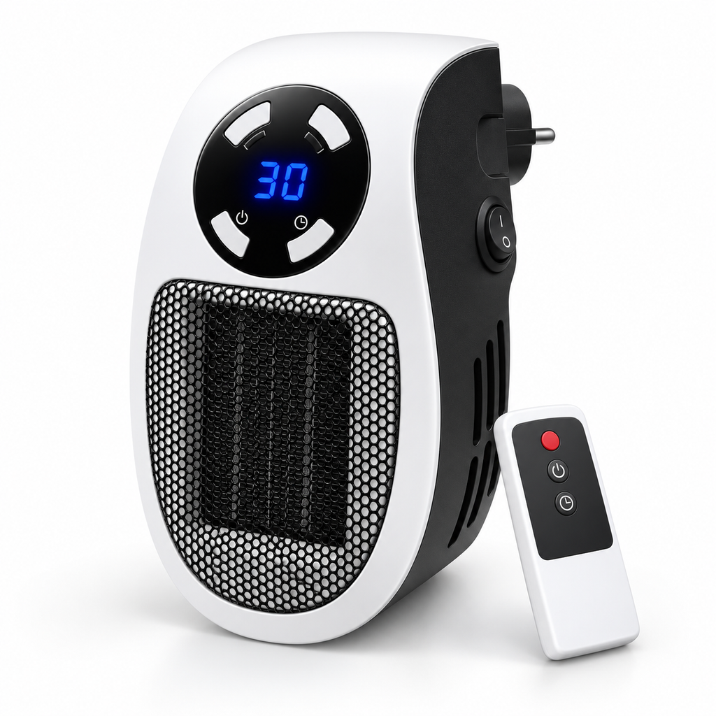 Portable Electric Space Heater — Compact Fan Heater, Remote Control