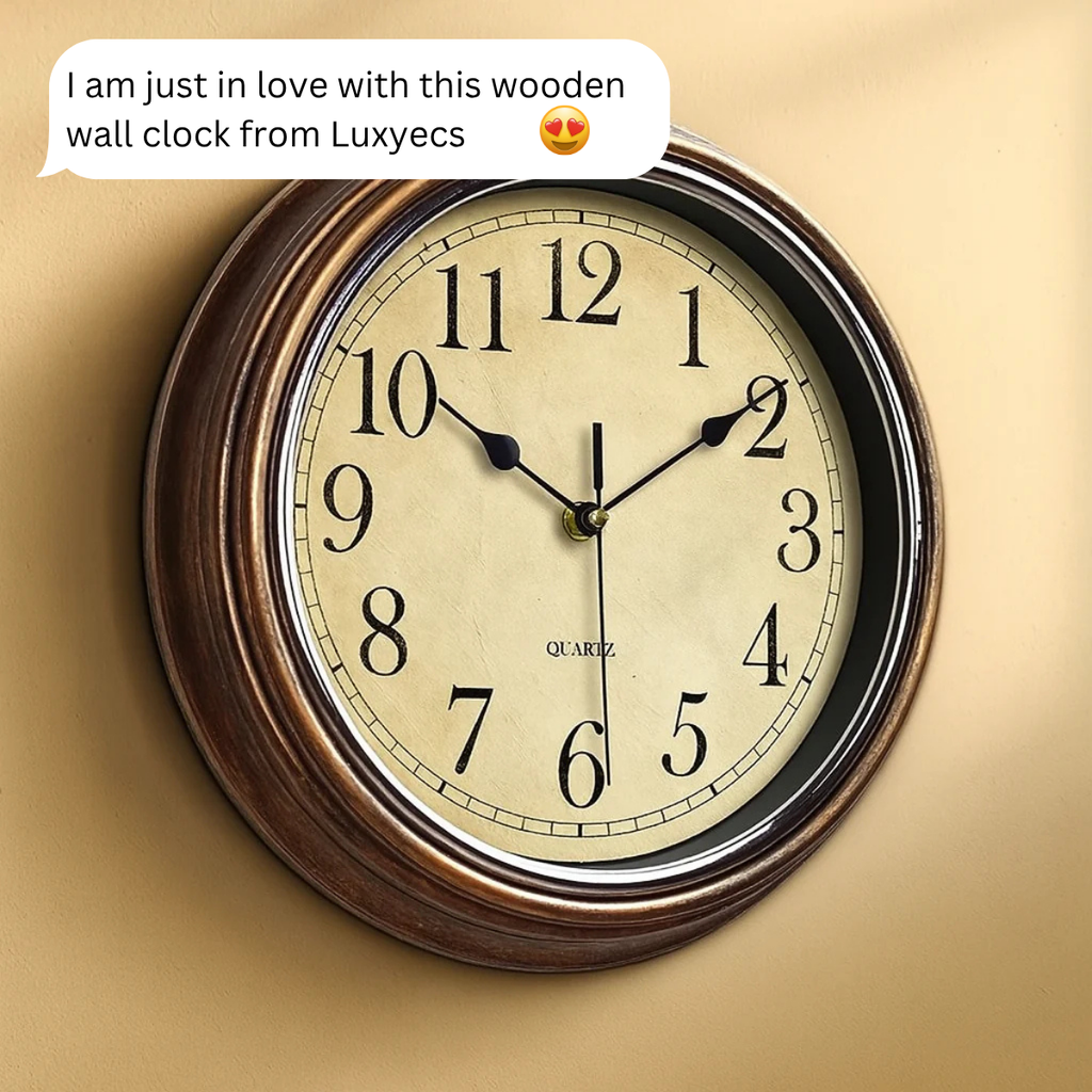 Zeitlose Eleganz: Geräuschlose Wanduhr aus Holz – Klassisches Design – Esilora