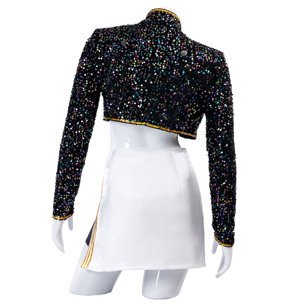 Costum de Halloween Kpop Hunter - costum de scenă negru și auriu pentru tineri