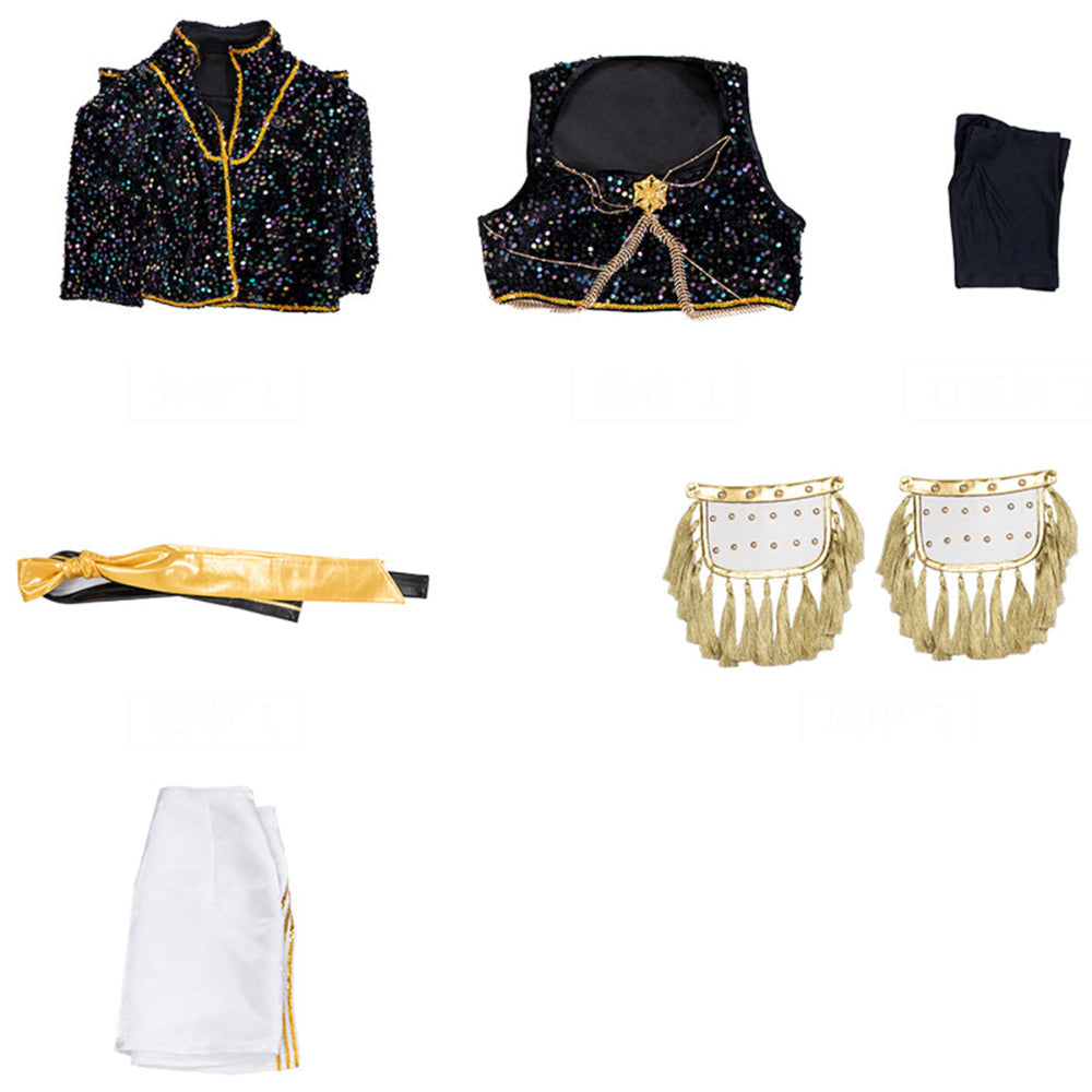 Costum de Halloween Kpop Hunter - costum de scenă negru și auriu pentru tineri