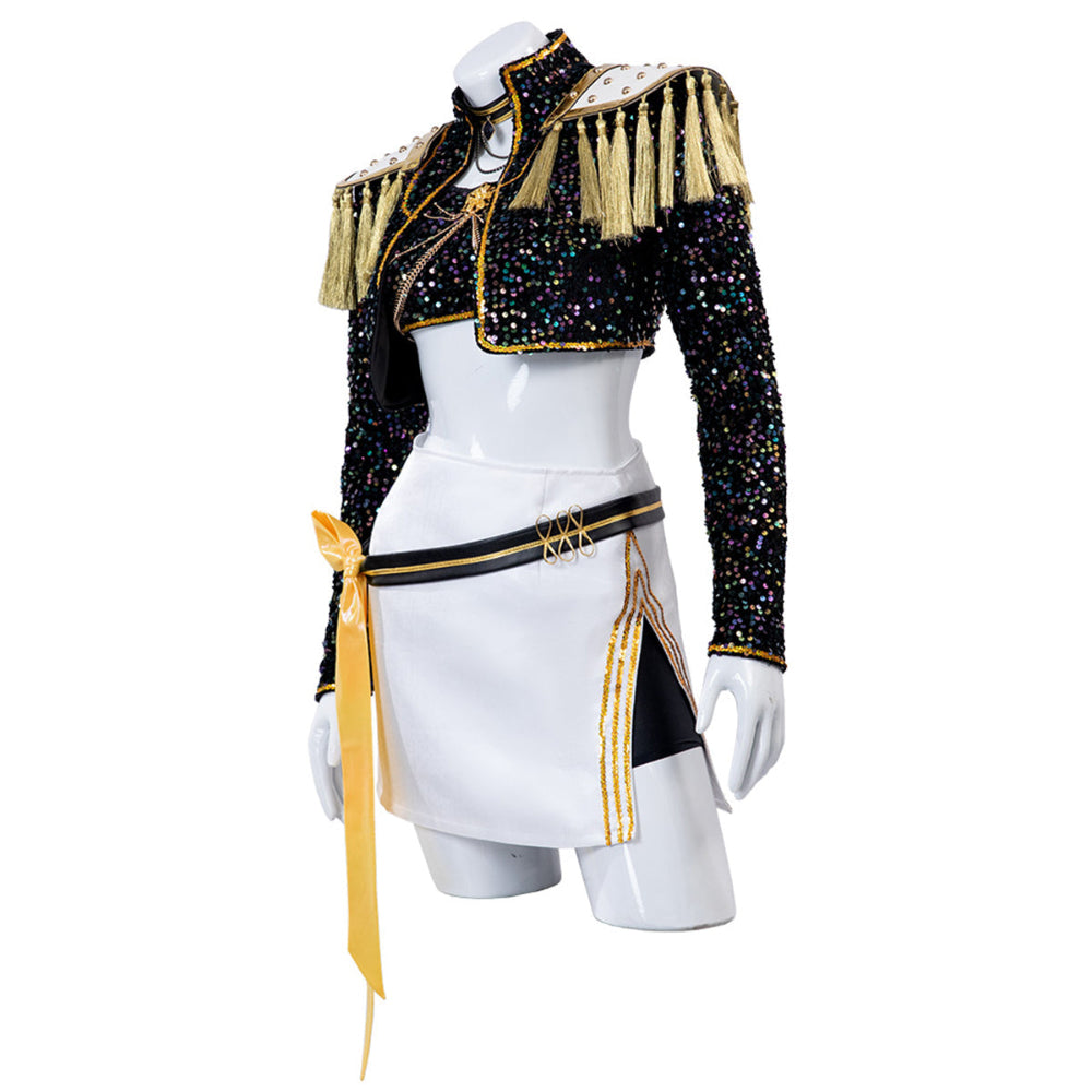 Costum de Halloween Kpop Hunter - costum de scenă negru și auriu pentru tineri