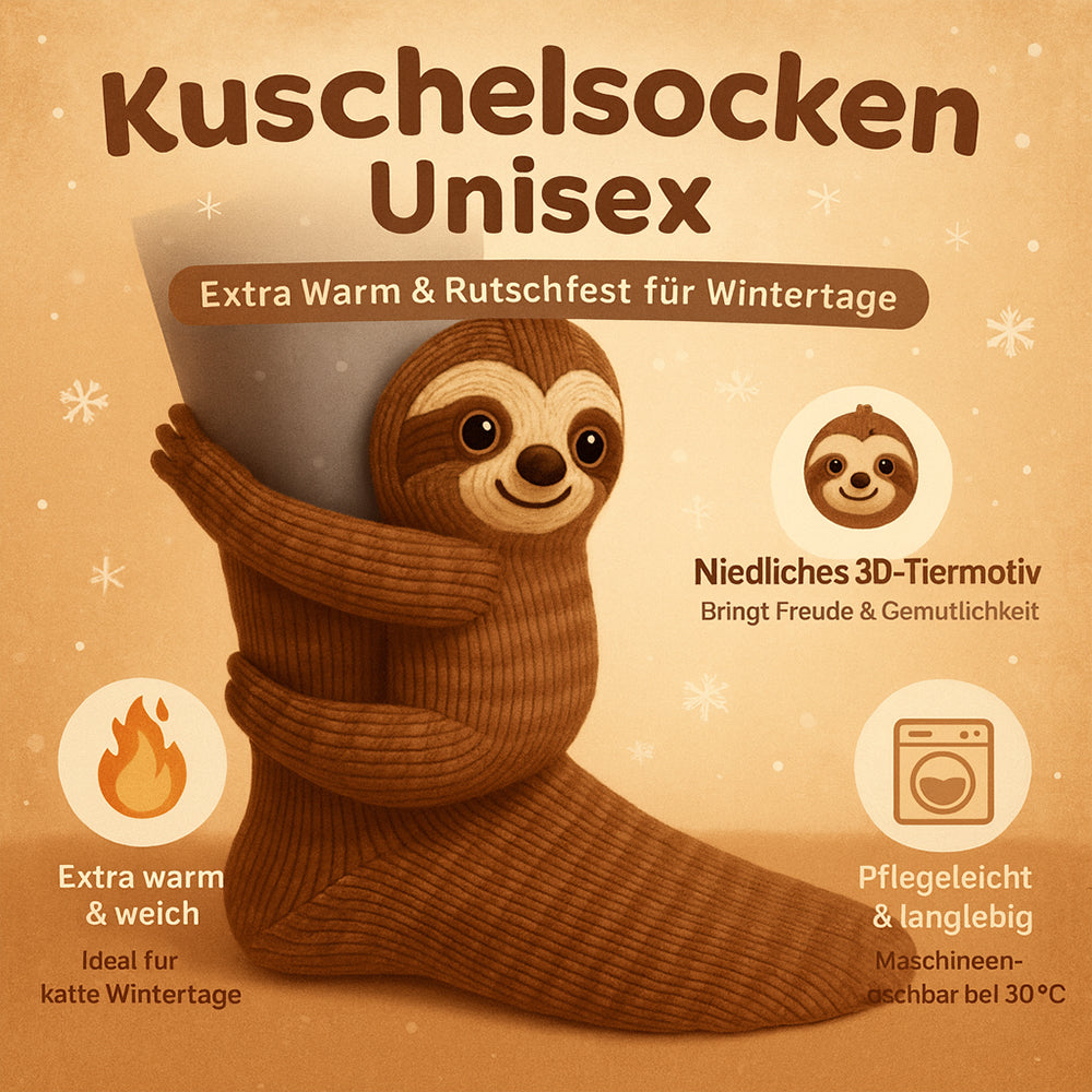 Állatmintás téli házizokni - unisex, plüss kényelem