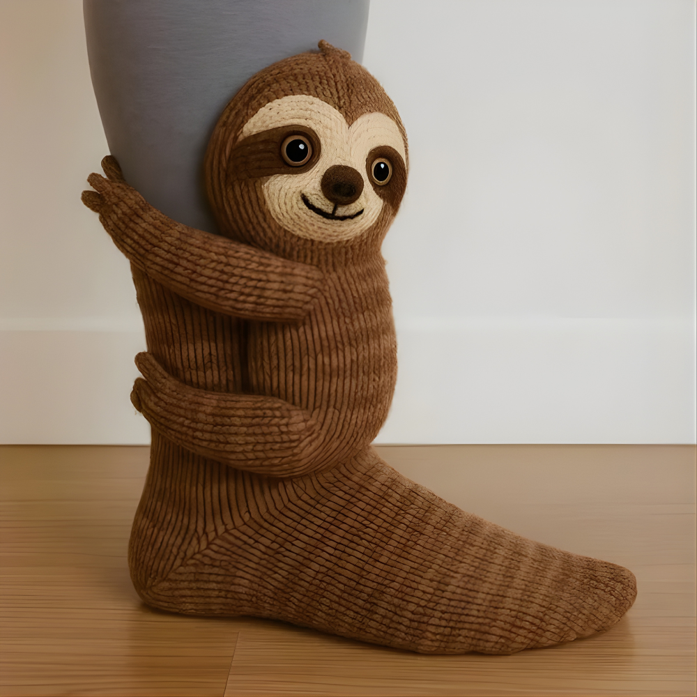 Állatmintás téli házizokni - unisex, plüss kényelem