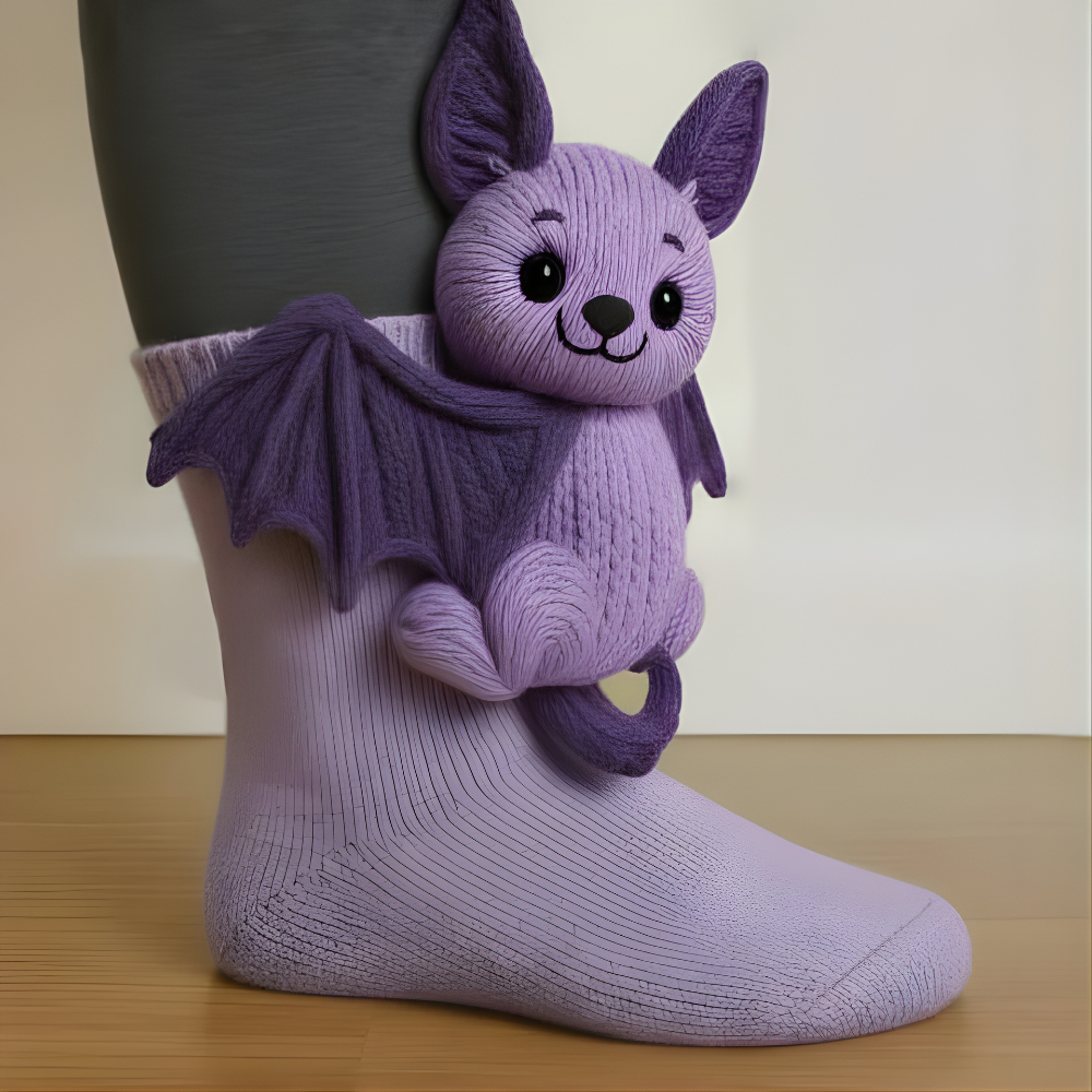 Állatmintás téli házizokni - unisex, plüss kényelem