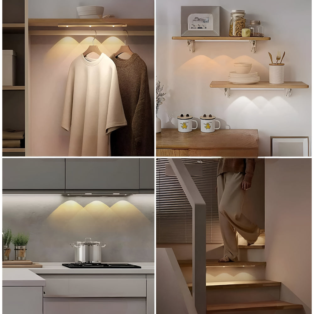 Lampă de veghe LED fără fir cu senzor de mișcare - design suplu de 30cm
