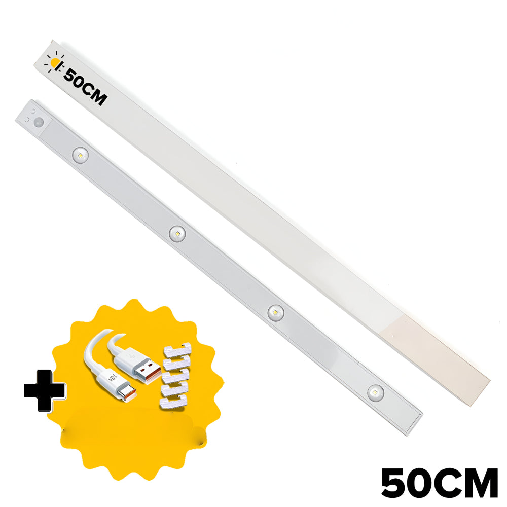 Lampă de veghe LED fără fir cu senzor de mișcare - design suplu de 30cm