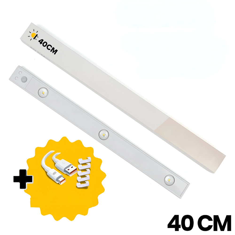 Lampă de veghe LED fără fir cu senzor de mișcare - design suplu de 30cm