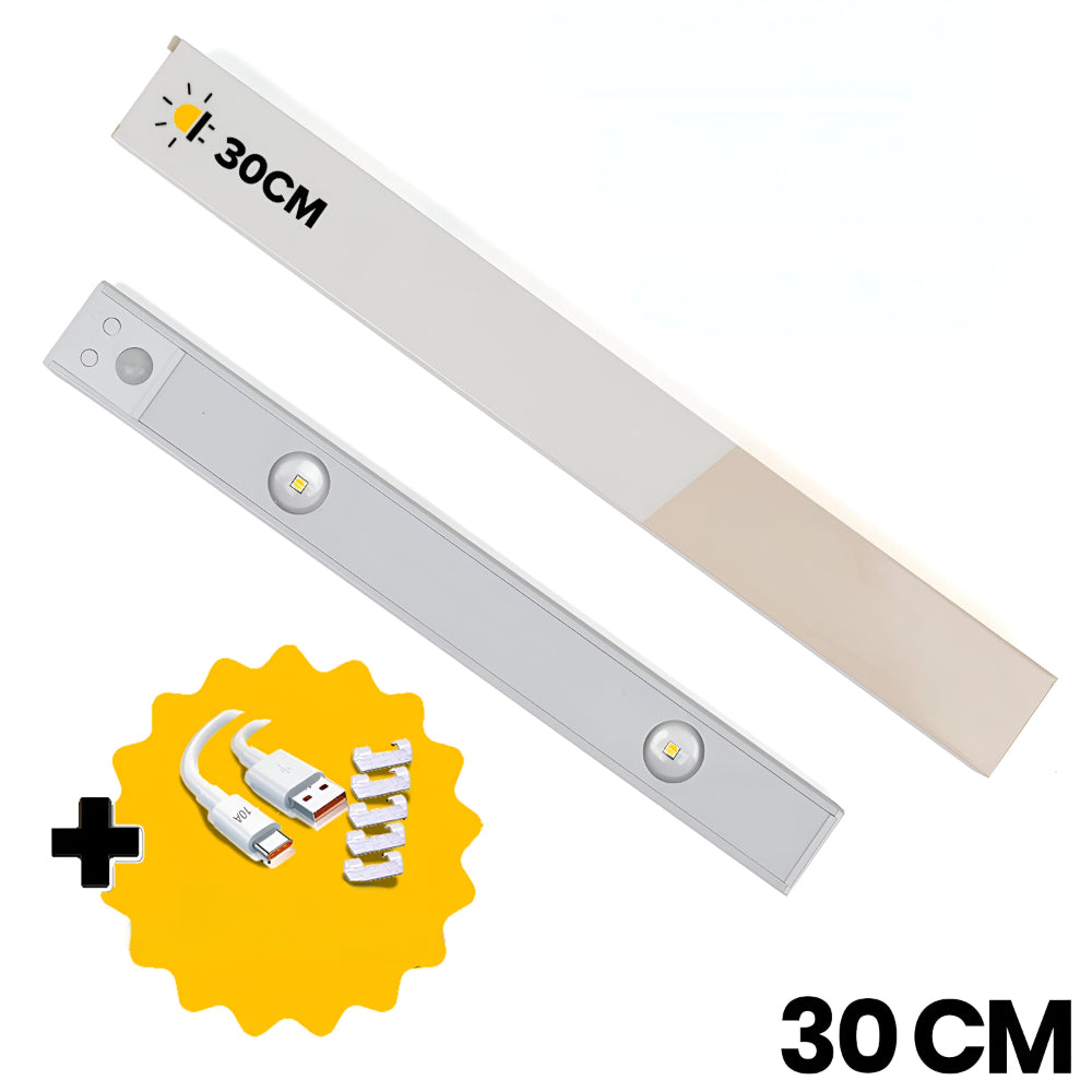 Lampă de veghe LED fără fir cu senzor de mișcare - design suplu de 30cm