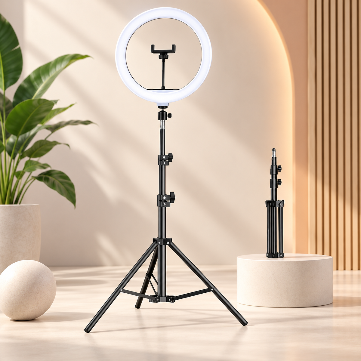 Anneau lumineux LED pour la photographie - Trépied réglable en hauteur