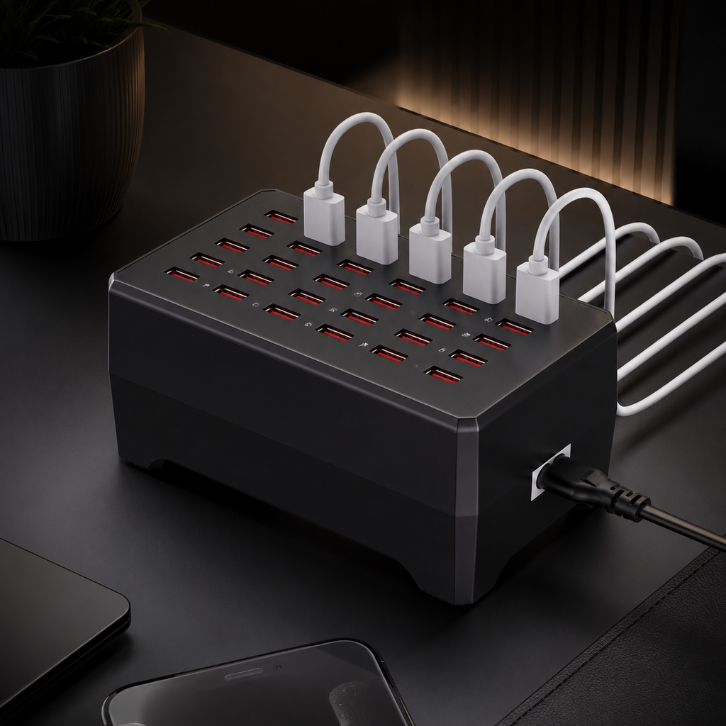 30-Port USB Charging Station — Charge Multiple Devices Together