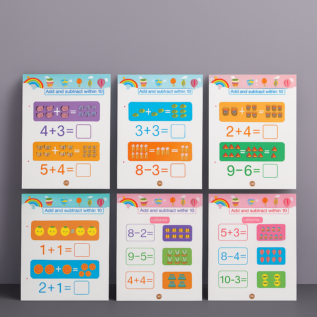 Wipeable Reusable Kids Learning Workbook — Writing and Number Practice