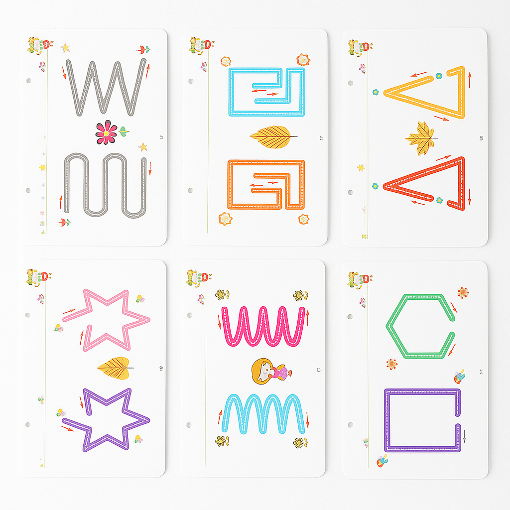 Wipeable Reusable Kids Learning Workbook — Writing and Number Practice