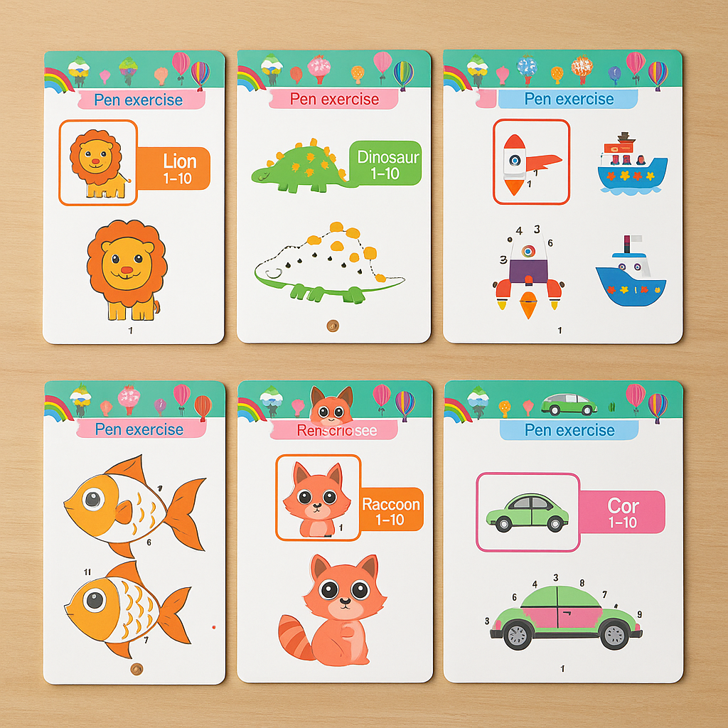 Wipeable Reusable Kids Learning Workbook — Writing and Number Practice