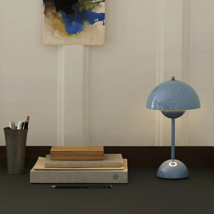 Wireless LED Table Lamp — Modern Scandi Mushroom Design