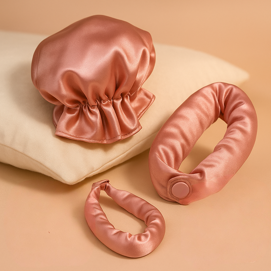 Kit de boucleur à cheveux en satin sans chaleur — tiges flexibles