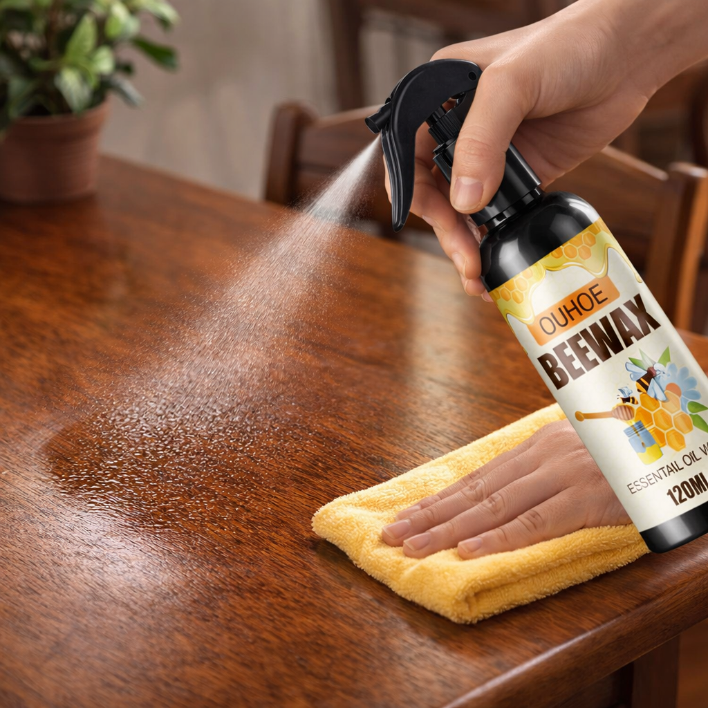Aerosol abrillantador y limpiador para muebles de madera, sin dejar marcas — Boquilla de precisión