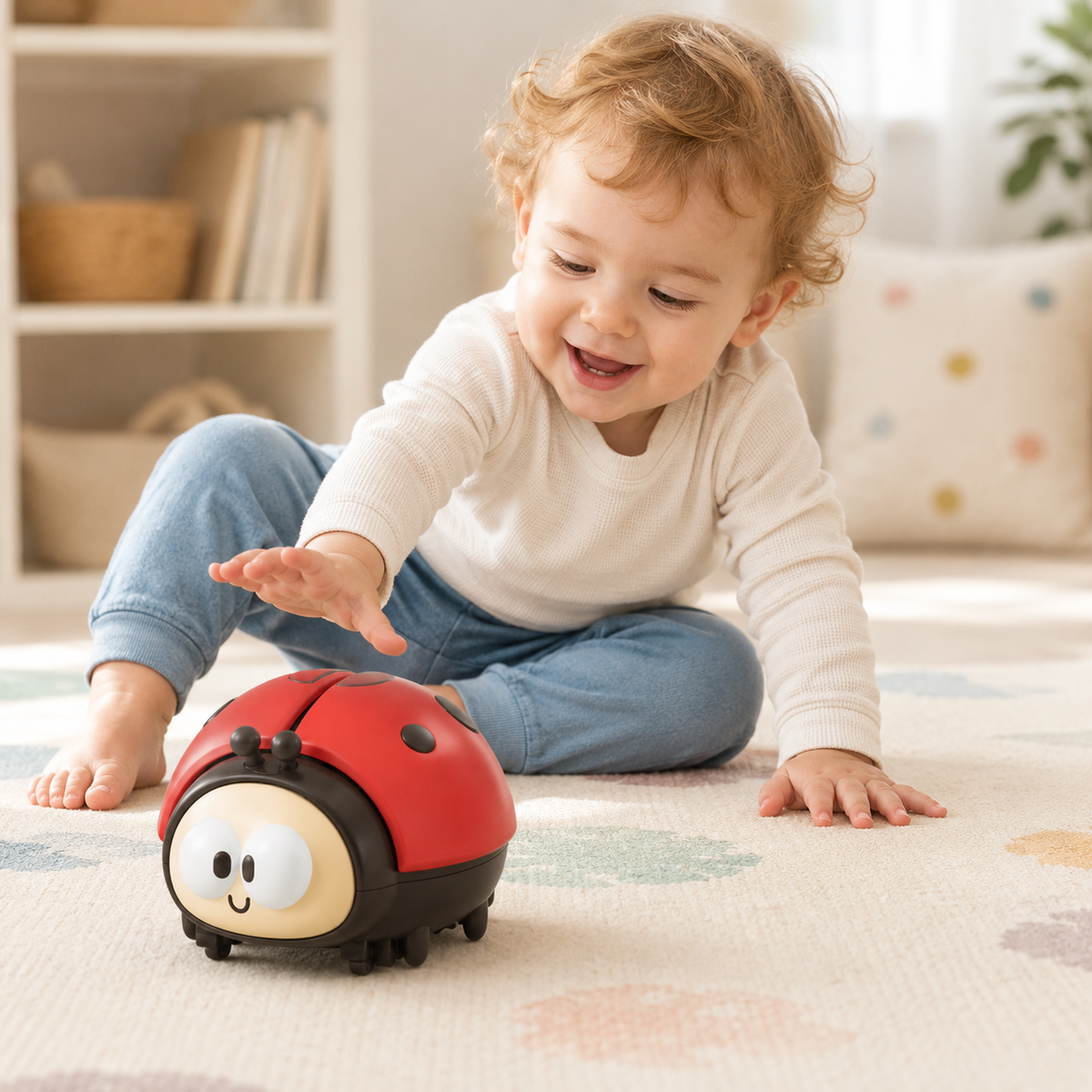 Interaktives Marienkäfer-Ballonspielzeug für Babys – Sinnesanregendes Spiel