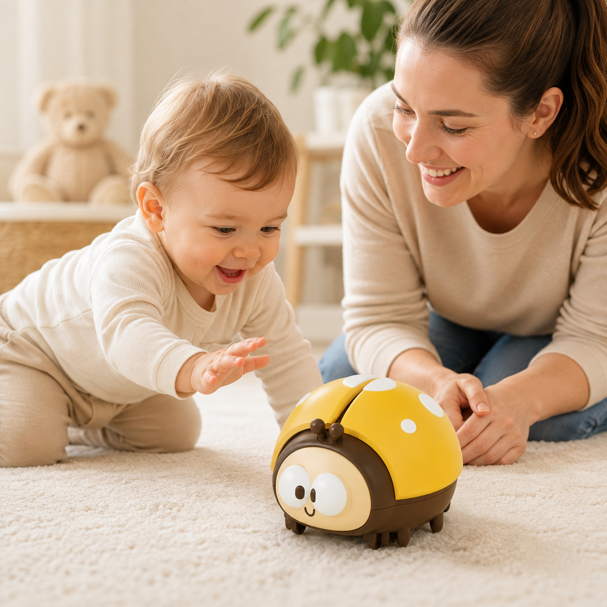 Interaktives Marienkäfer-Ballonspielzeug für Babys – Sinnesanregendes Spiel