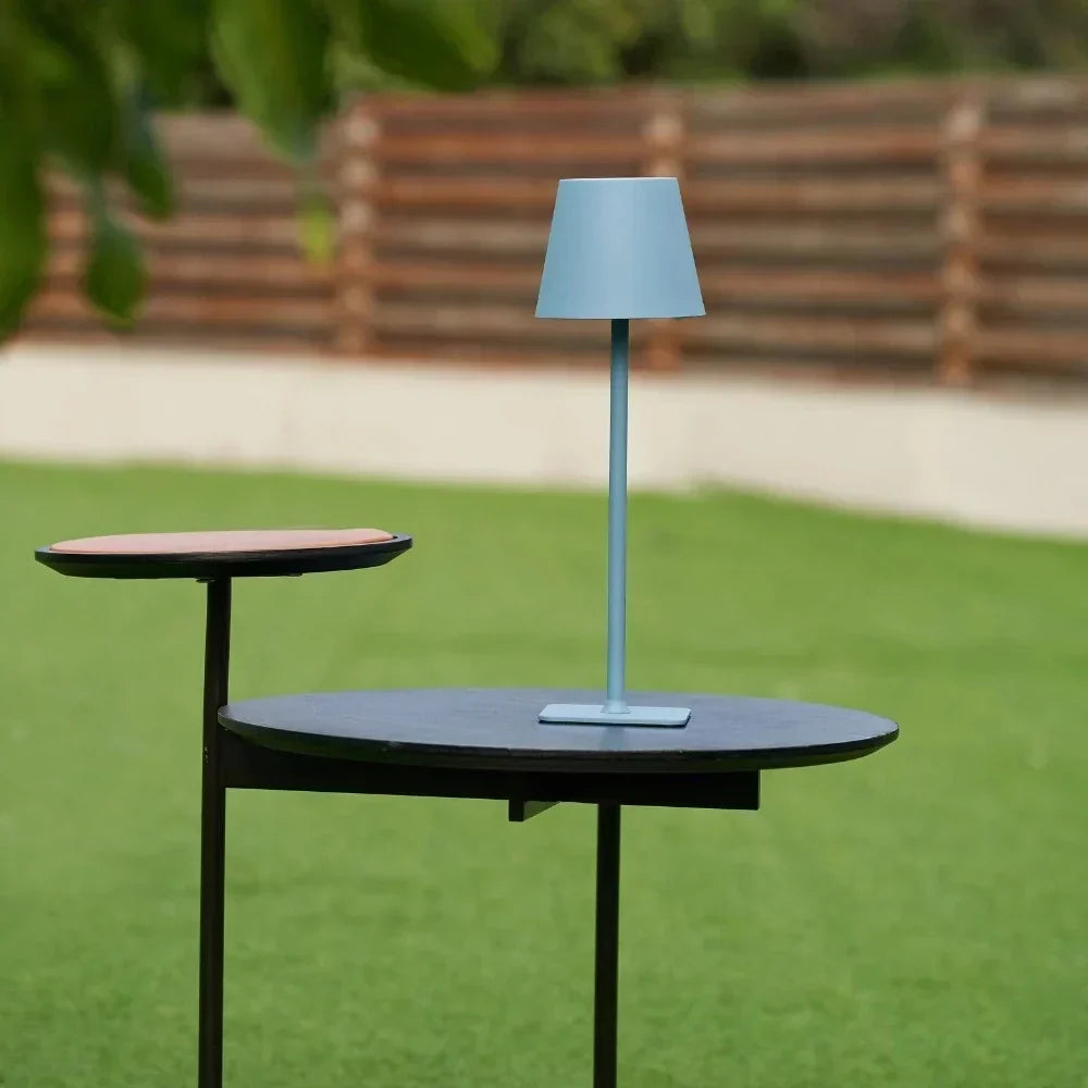Modern Dimmable LED Table Lamp — Metal, Battery Powered, Touch Control, IP54 Weatherproof