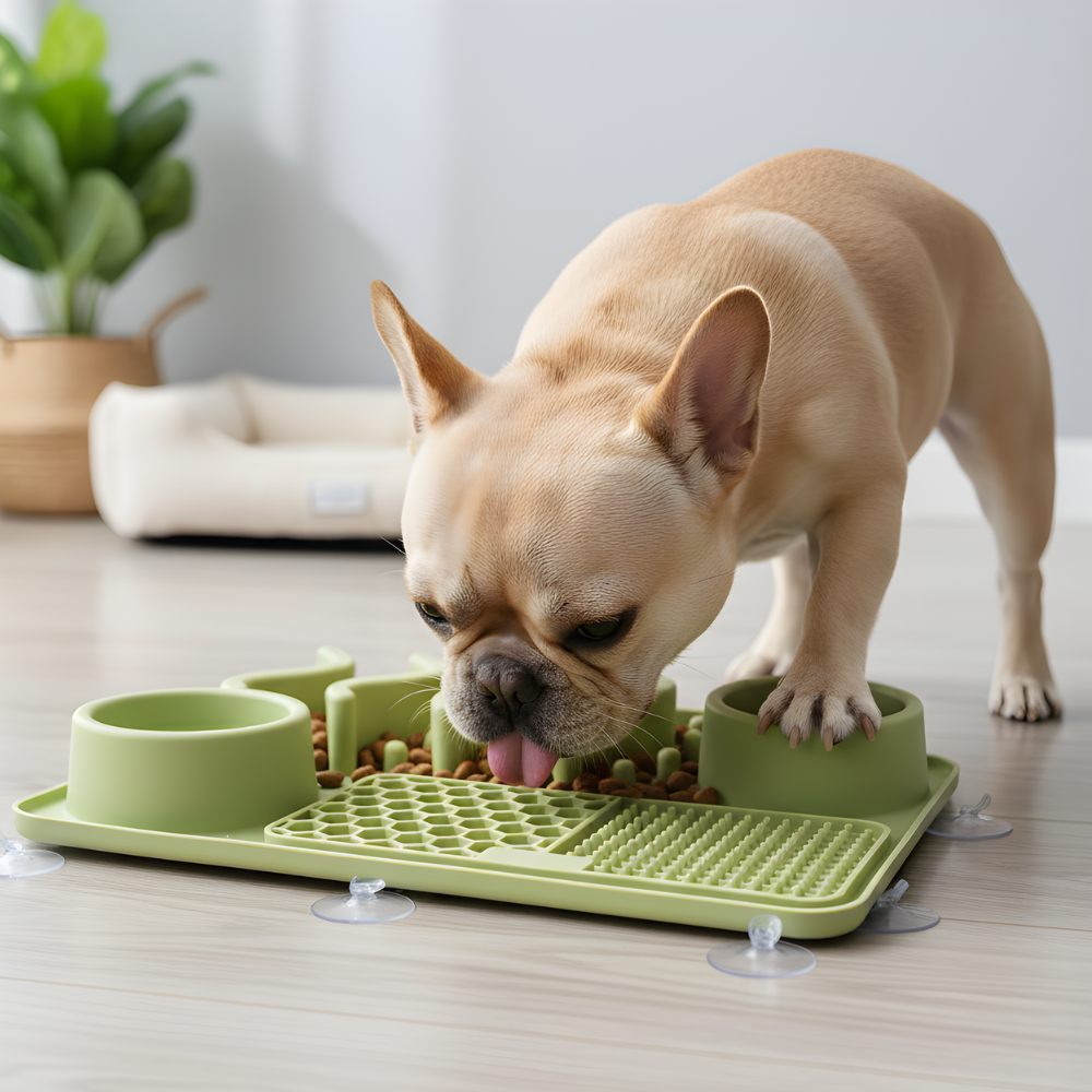 Tavă de hrănire lentă MealMaze — Hrănitor texturat pentru animale, cu mai multe zone
