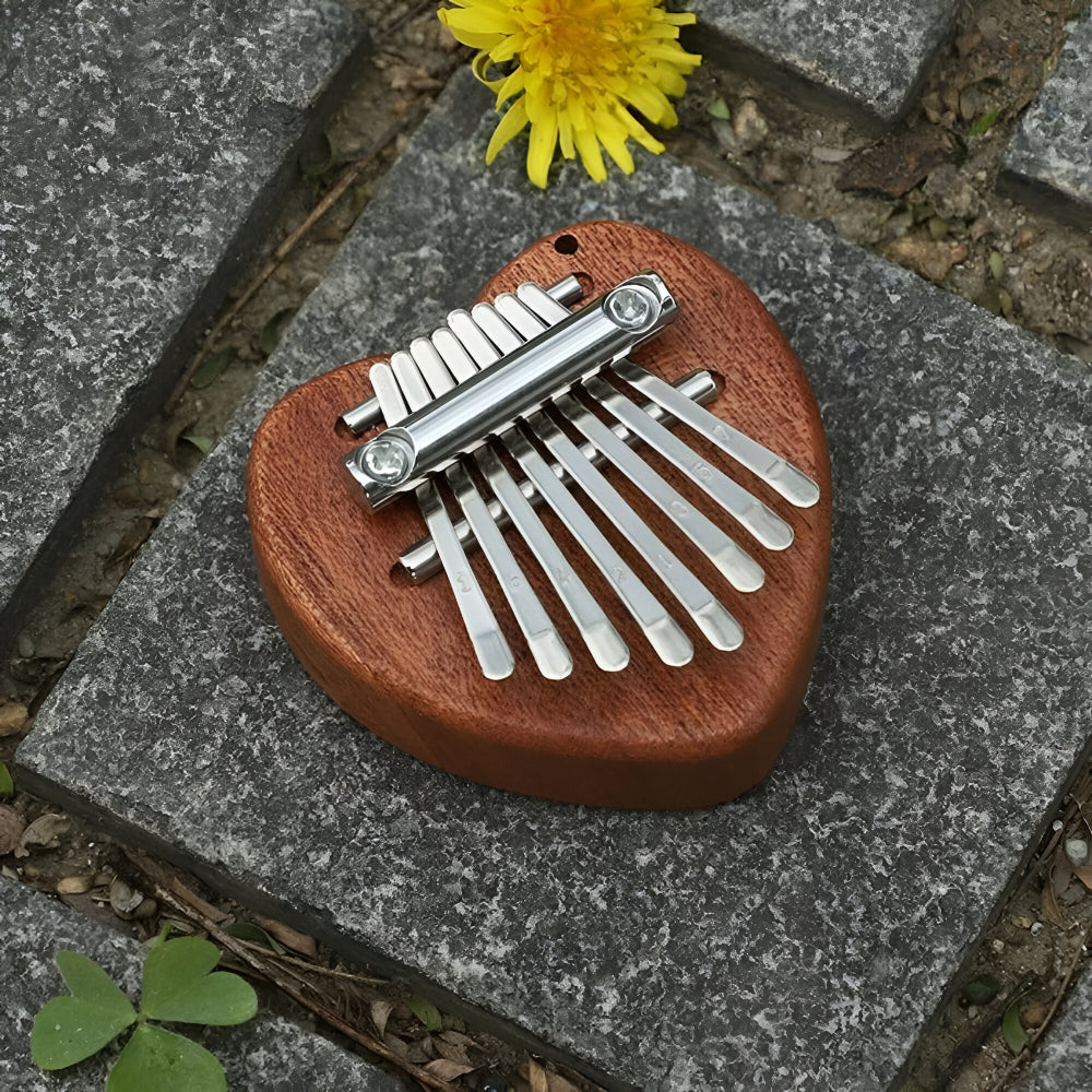 ミニ木製カリンバ・親指ピアノ - 手作り8音キー