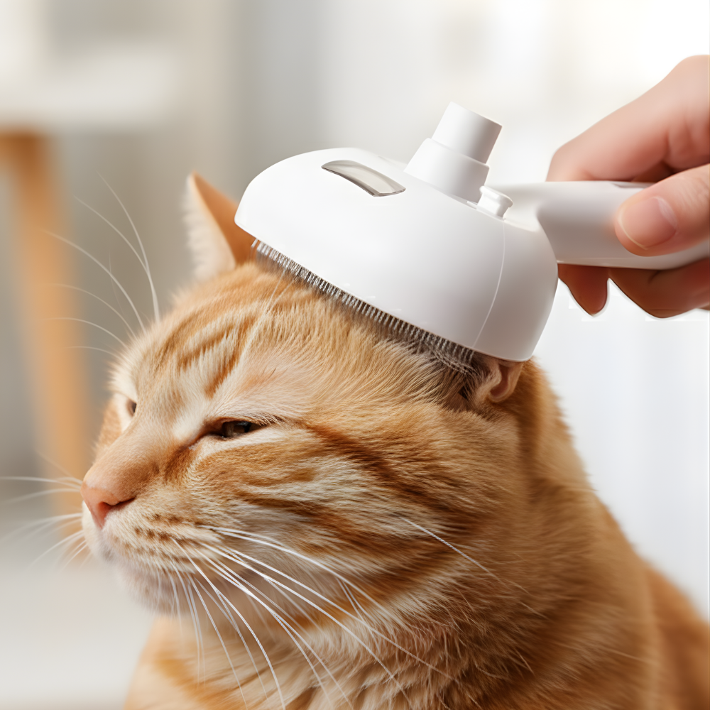 MistGroom 自動クリーニング式ペット用グルーミングブラシ - 犬猫用スプレー内蔵