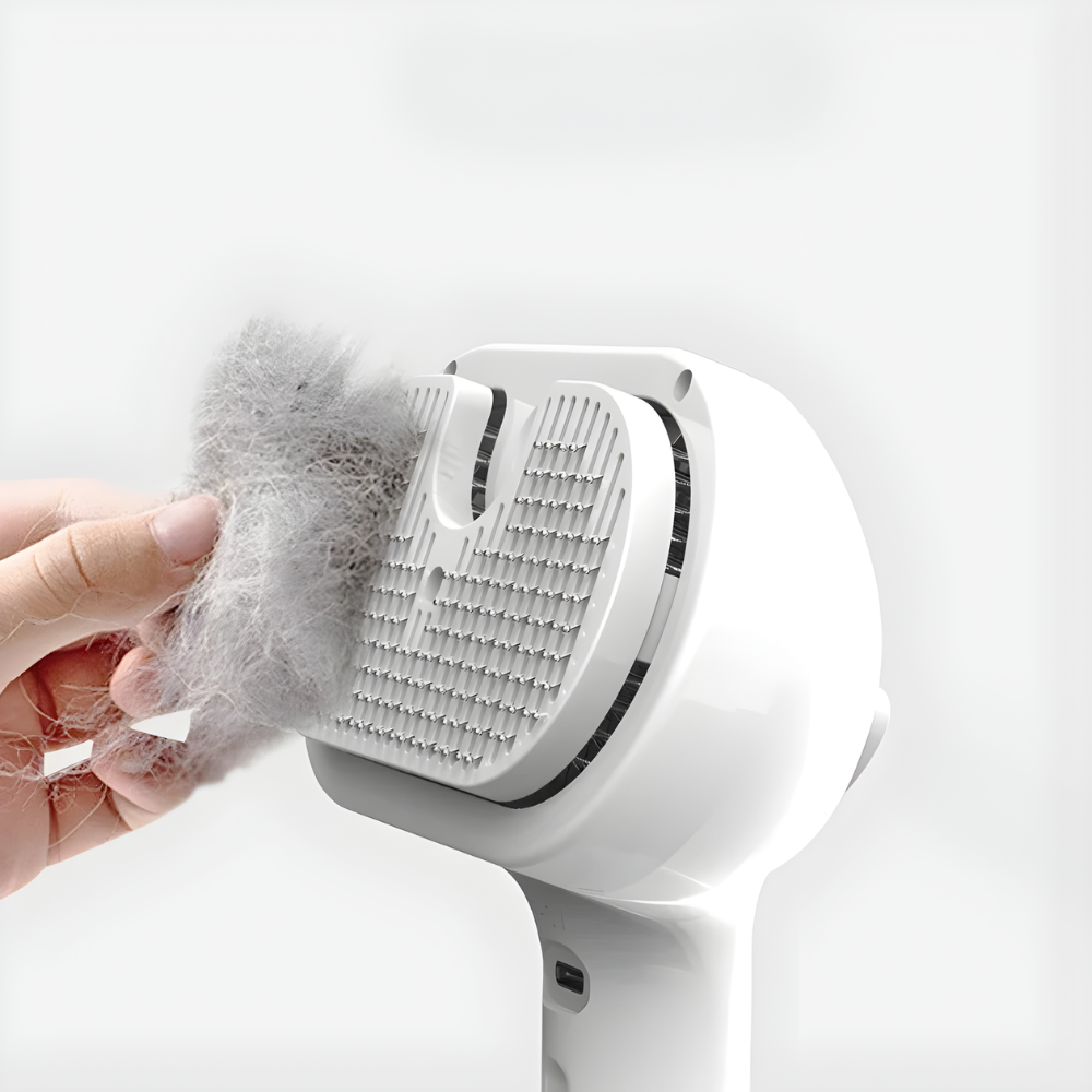 MistGroom 自動クリーニング式ペット用グルーミングブラシ - 犬猫用スプレー内蔵