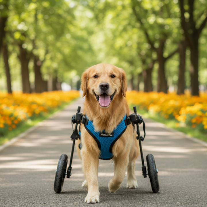 MobilityPro 調節可能な犬用車椅子 - 後ろ足をサポート