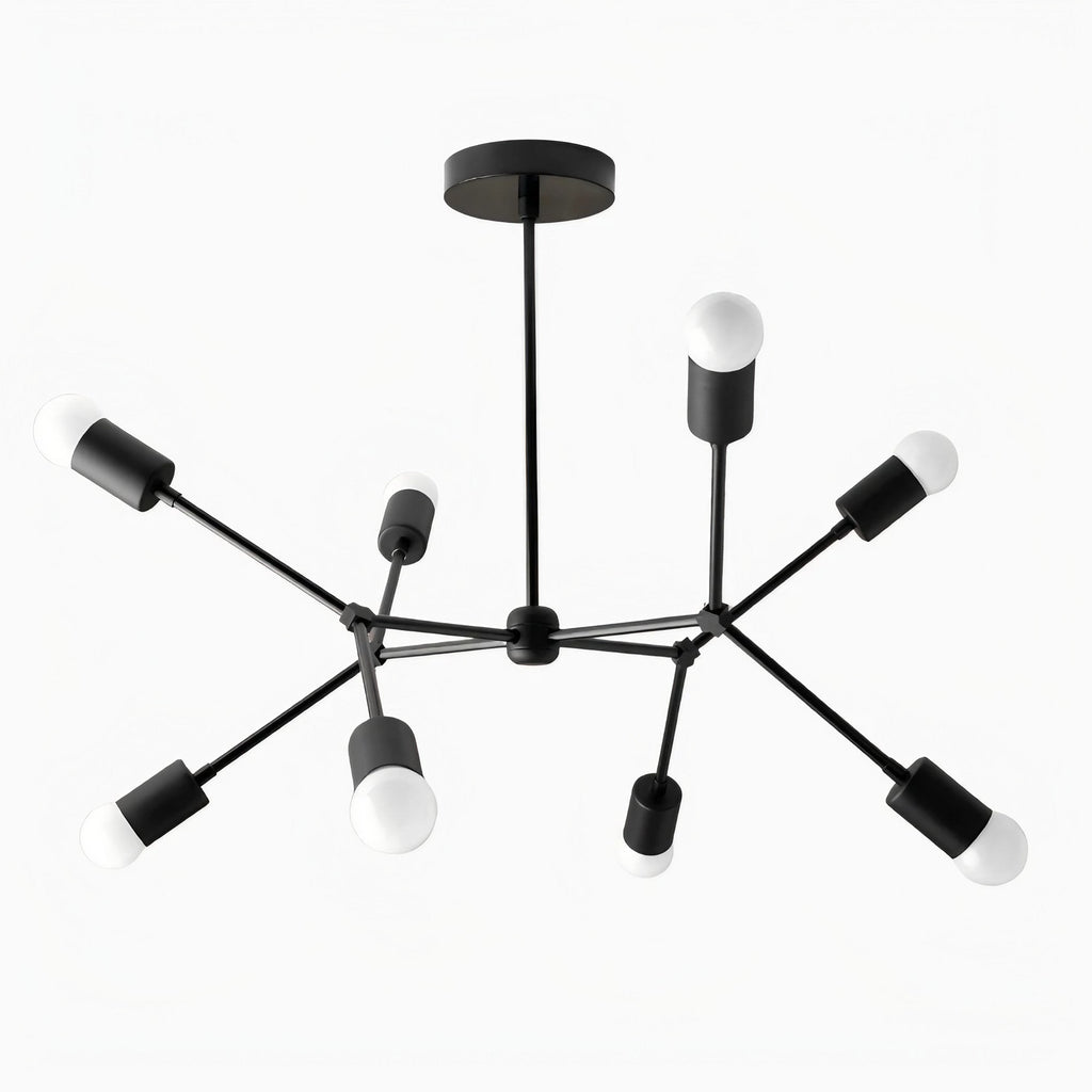 Mobilux Line Geometric Chandelier – Modern Metal Light for Bedroom | Esilora