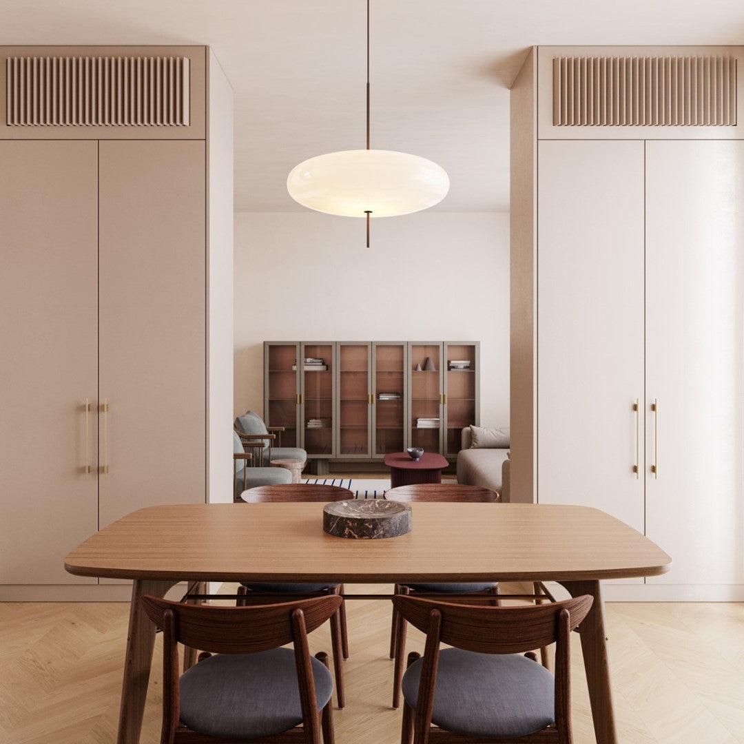 Minimalist Opal Disc Pendant Lamp