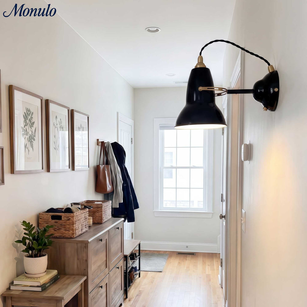 Modryx Retro Metal Wall Sconce - Adjustable Arm for Bedside Reading and Accent Lighting | Esilora