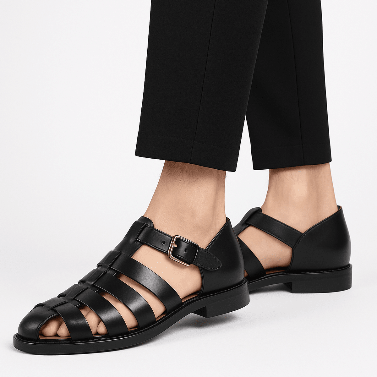 PathStride Classic Men's Casual Sandals With Closed Woven Comfort