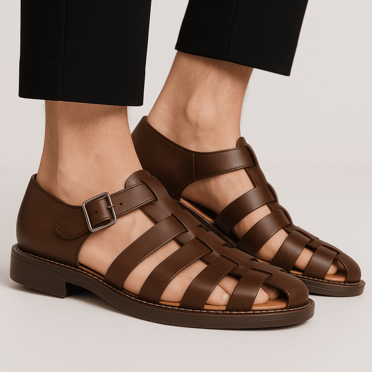 PathStride Classic Men's Casual Sandals With Closed Woven Comfort