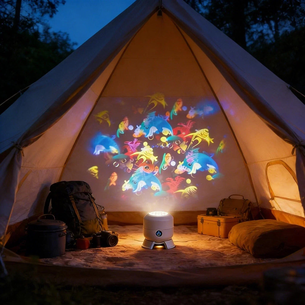 LED Ocean Wave Night Light Projector - Adjustable Brightness Lamp