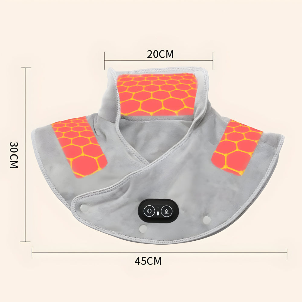 USB Powered Electric Neck and Shoulder Massage Pillow — Contoured Vibration Therapy Adjustable Warmth